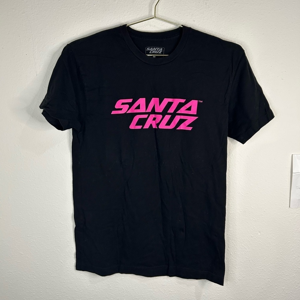 🔥 Santa Cruz Bicycles T-Shirt Men’s Small Pink Logo Graphic Tee Black MTB Ride